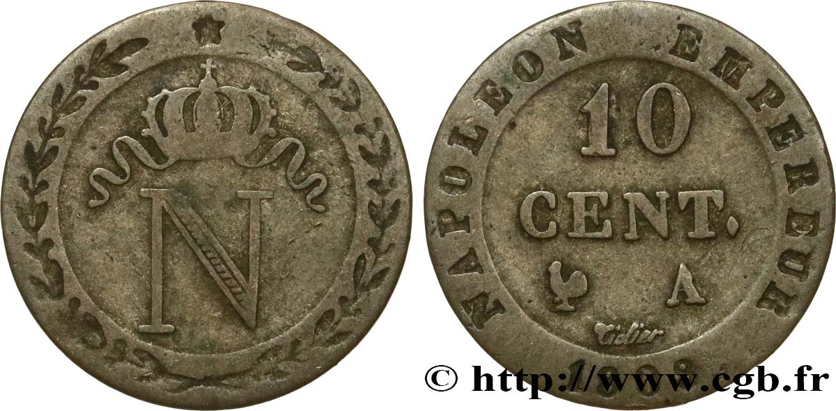 10 cent. à l N couronnée 1809 Paris F.130/10 BC30 
