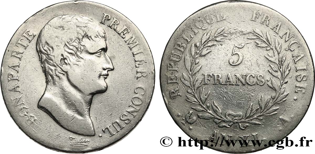 5 francs Bonaparte Premier Consul 1803 Paris F.301/1 BC+ 