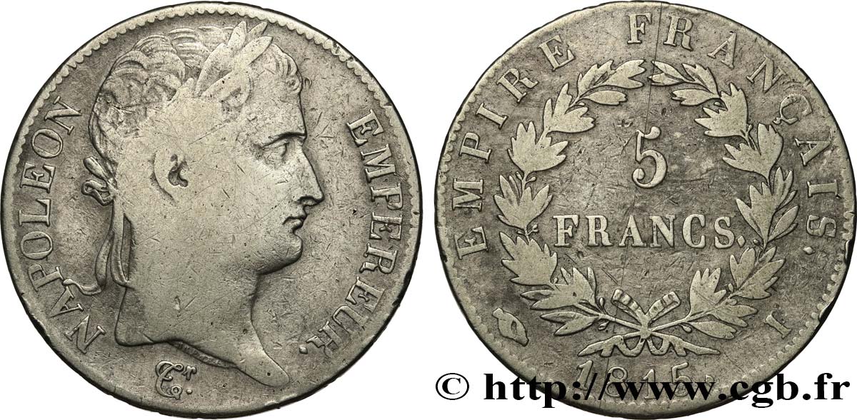 5 francs Napoléon Empereur, Cent-Jours 1815 Limoges F.307A/4 F15 