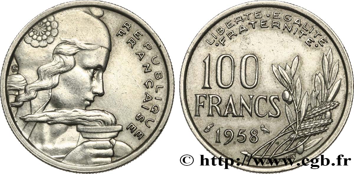 100 francs Cochet, chouette 1958  F.450/13 MBC50 