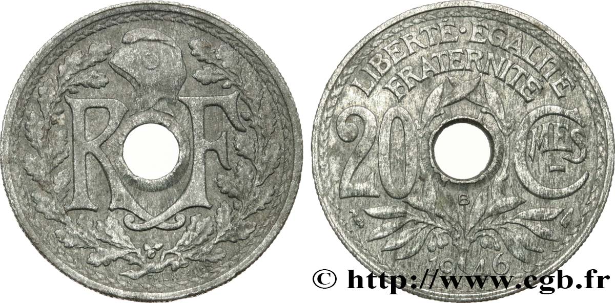 20 centimes Lindauer 1946 Beaumont-Le-Roger F.155/6 XF40 