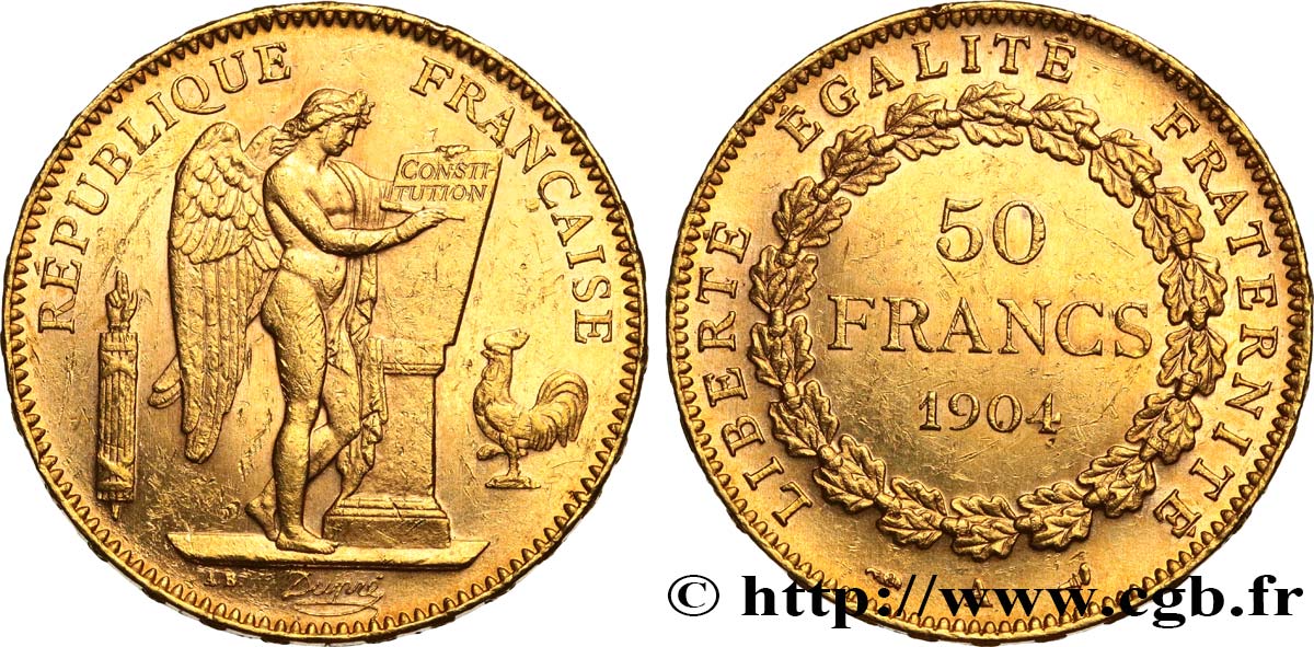 50 francs or Génie 1904 Paris F.549/6 SPL 