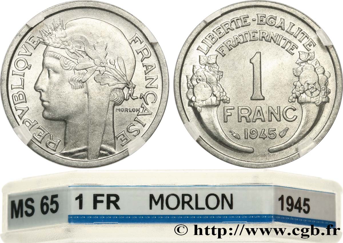 1 franc Morlon, légère 1945  F.221/6 FDC65 GENI