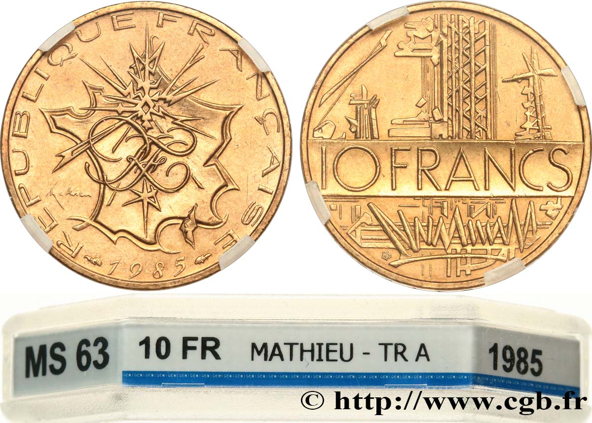 10 francs Mathieu 1985 Pessac F.365/13 MS63 GENI