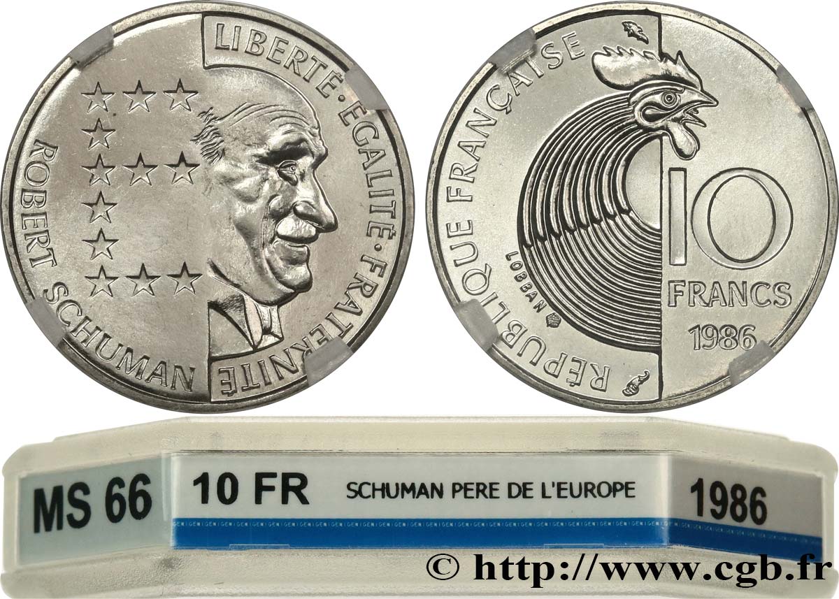 10 francs Robert Schuman 1986 Pessac F.374/2 FDC66 GENI