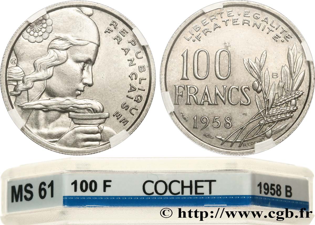 100 francs Cochet 1958 Beaumont-Le-Roger F.450/14 SPL61 GENI