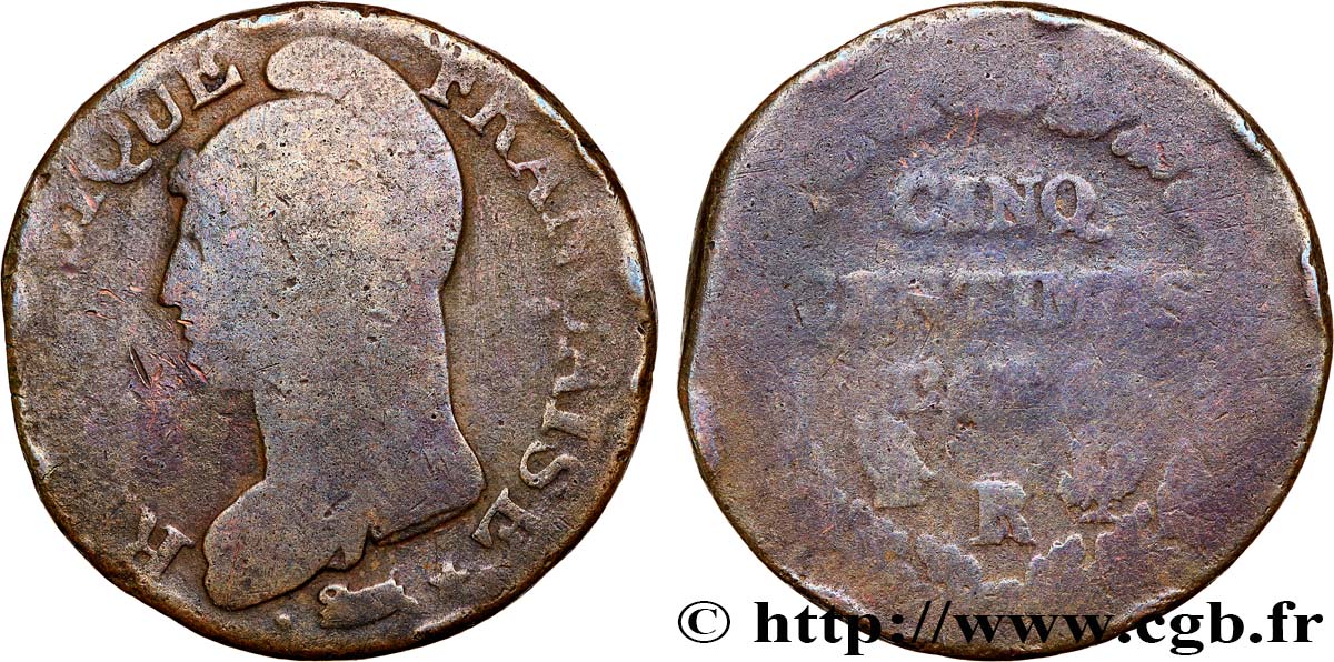Cinq centimes Dupré, grand module 1797 Orléans/Limoges F.115/30 B6 