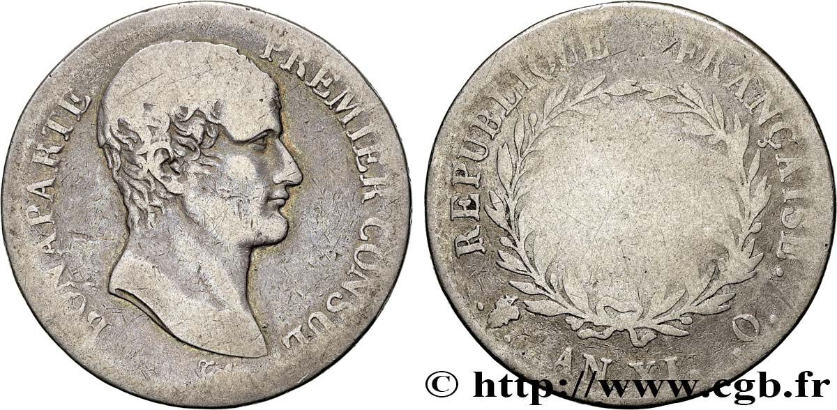 5 francs Bonaparte Premier Consul 1803 Perpignan F.301/7 B10 