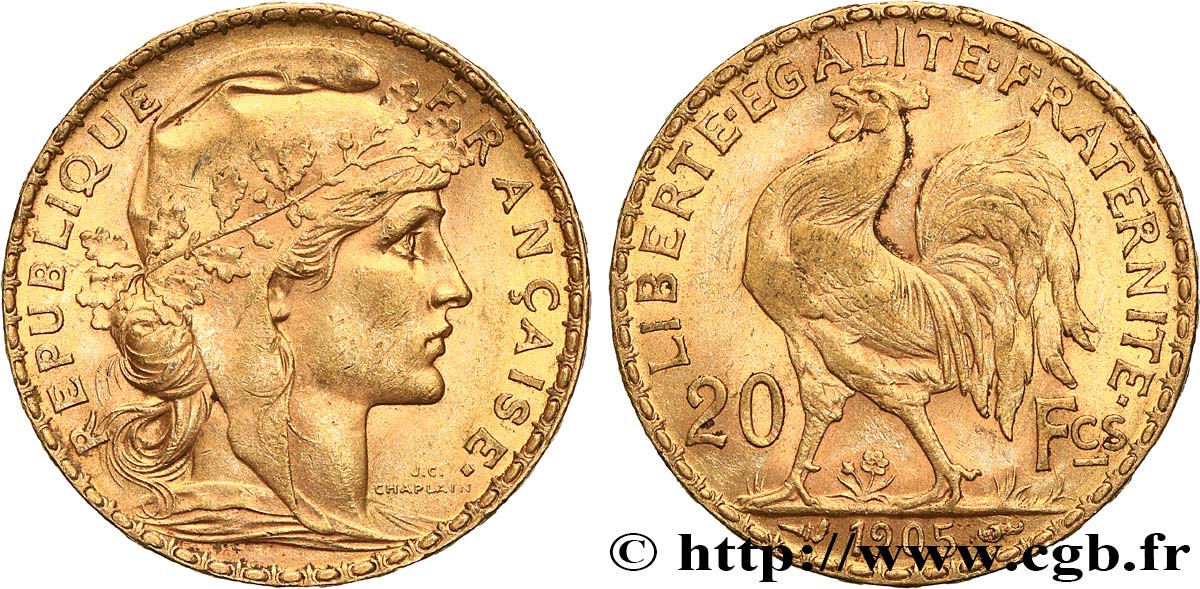 Valeur Piece 20 Francs Or Coq 1905