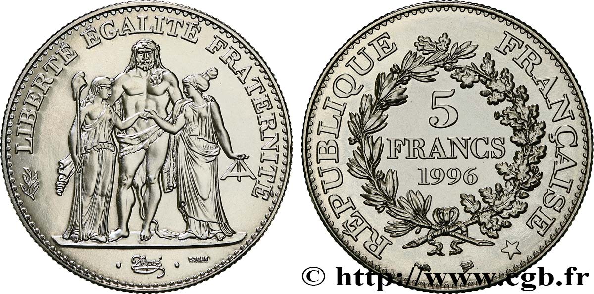 Essai de 5 francs Hercule de Dupré 1996 Pessac F.346/1 FDC 