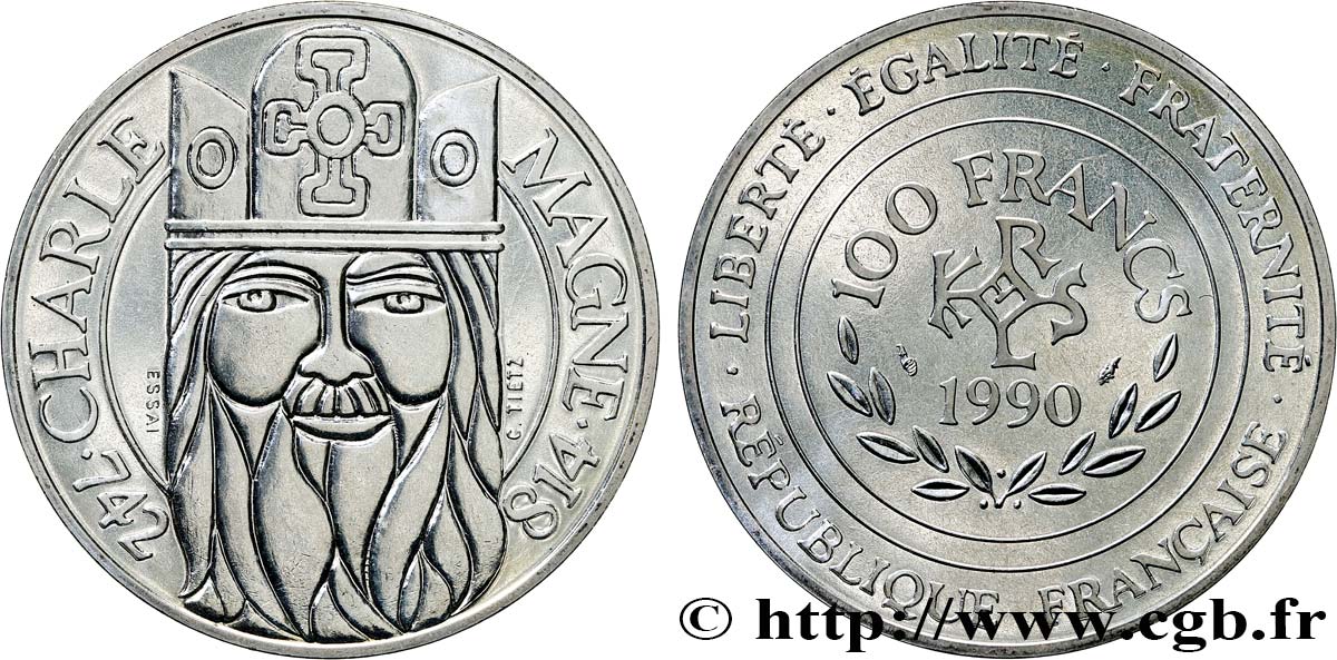 Essai de 100 francs Charlemagne 1990 Paris F.458/1 ST 