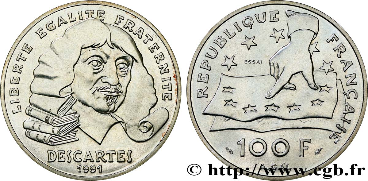 Essai de 100 francs Descartes 1991 Pessac F.459/1 MS 
