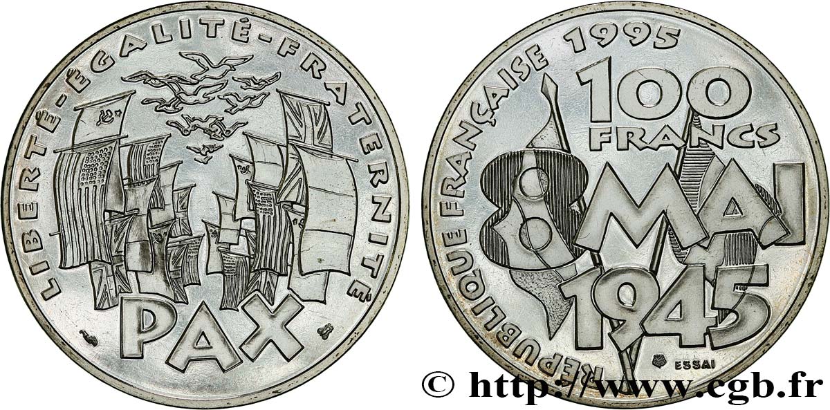 Essai de 100 francs 8 Mai 1945 1995 Pessac F.463/1 ST 