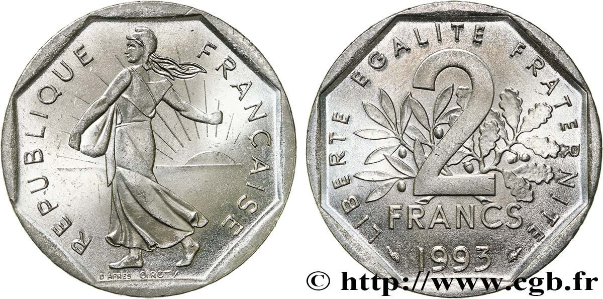 2 francs Semeuse, nickel 1993 Pessac F.272/19 fST64 