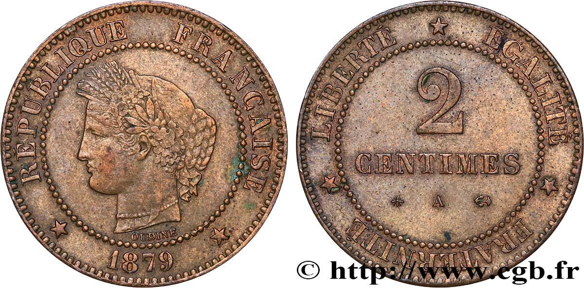 2 centimes Cérès 1879 Paris F.109/5 S 
