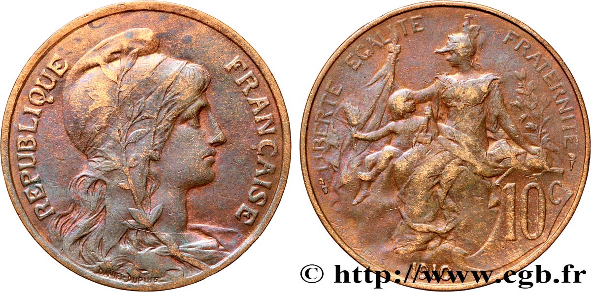 10 centimes Daniel-Dupuis 1910  F.136/19 XF45 