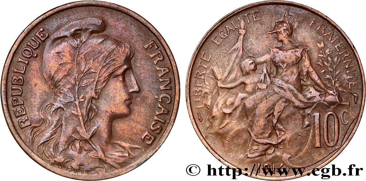 10 centimes Daniel-Dupuis 1914  F.136/23 TB+ 