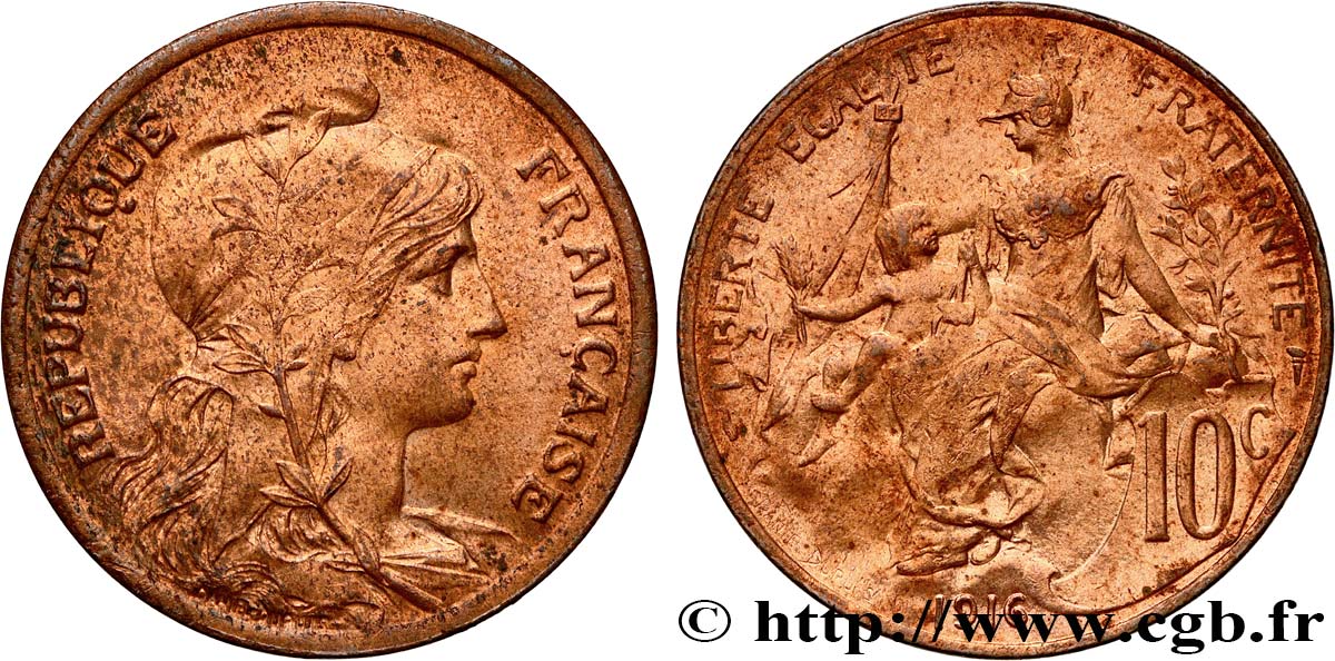 10 centimes Daniel-Dupuis 1916  F.136/26 EBC60 