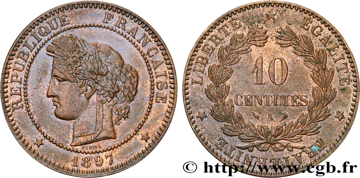 10 centimes Cérès 1897 Paris F.135/44 SUP55 