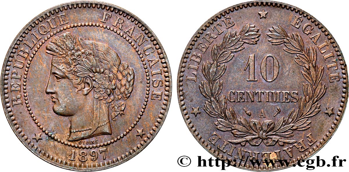 10 centimes Cérès 1897 Paris F.135/44 AU55 