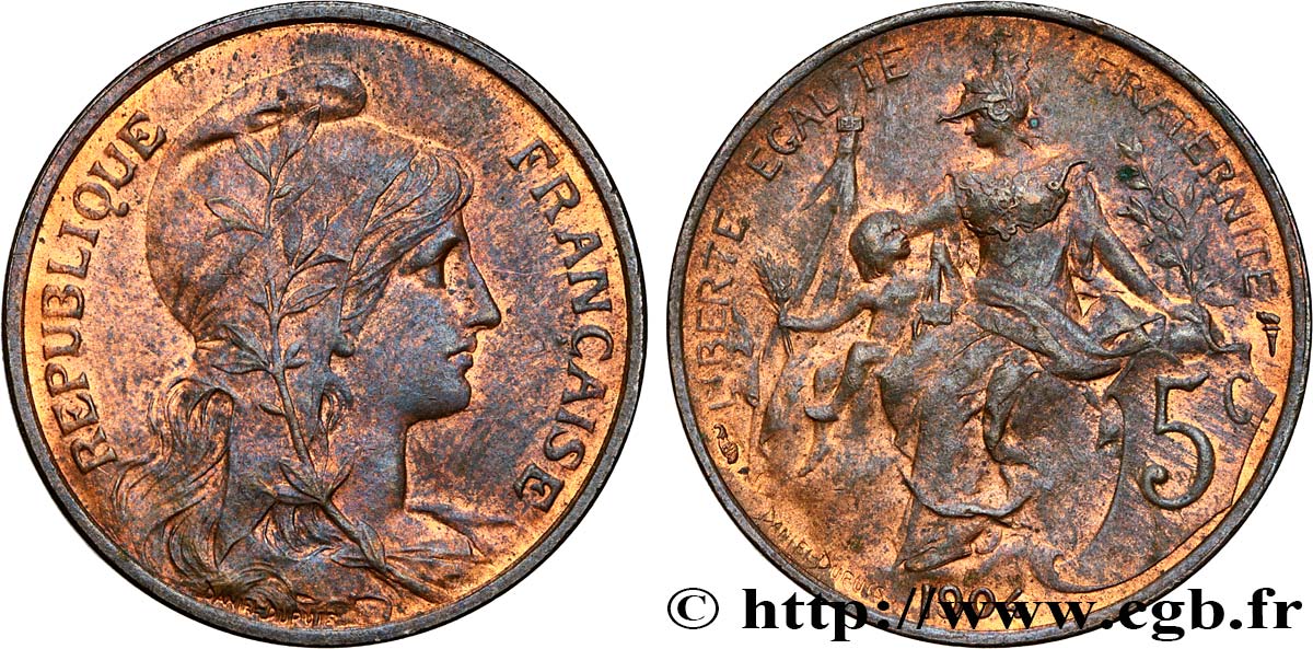 5 centimes Daniel-Dupuis 1904  F.119/14 TTB53 