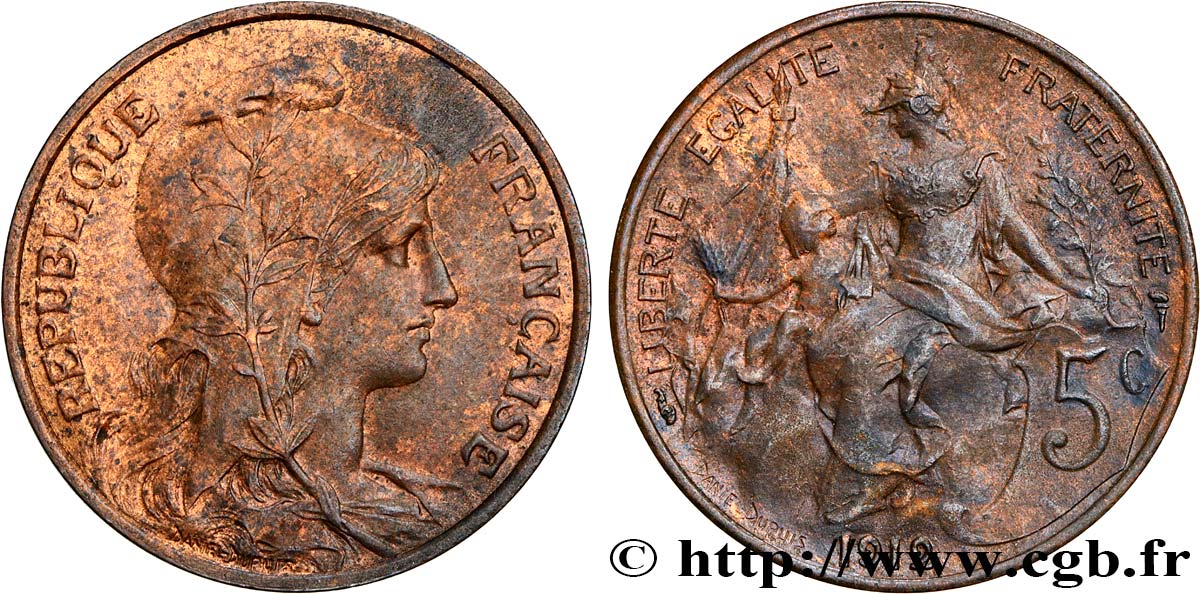 5 centimes Daniel-Dupuis 1912  F.119/24 EBC55 