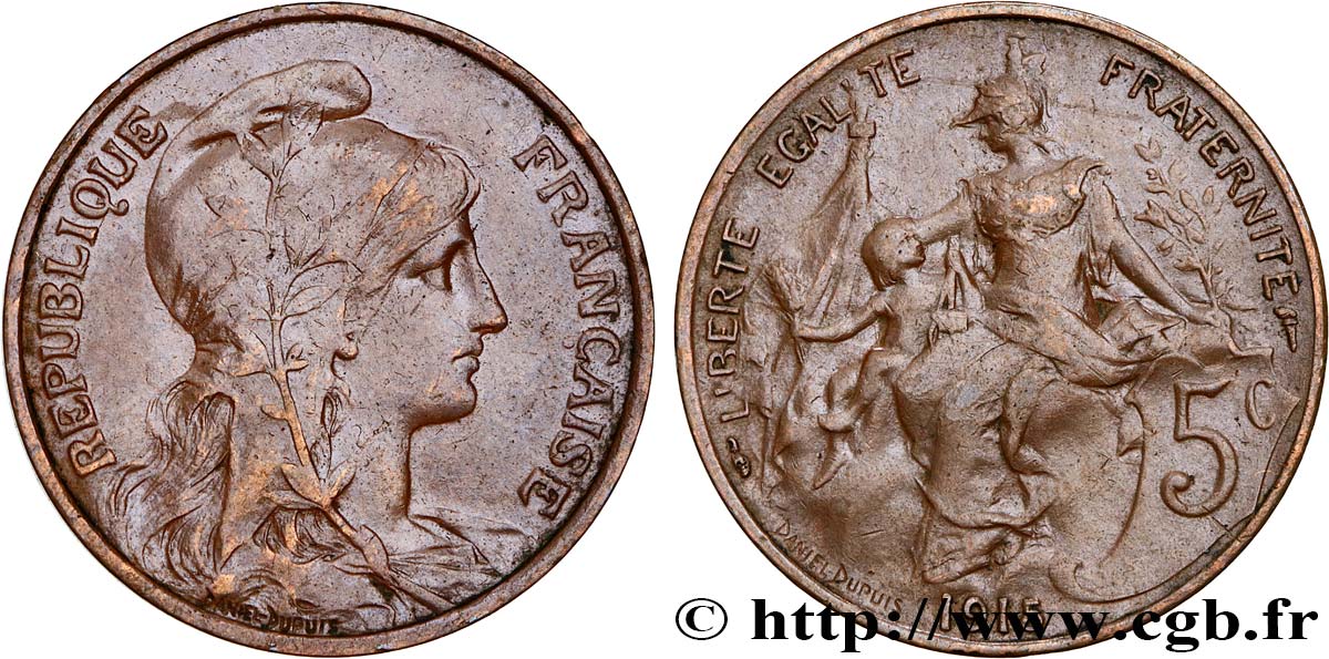 5 centimes Daniel-Dupuis 1915  F.119/27 TTB48 