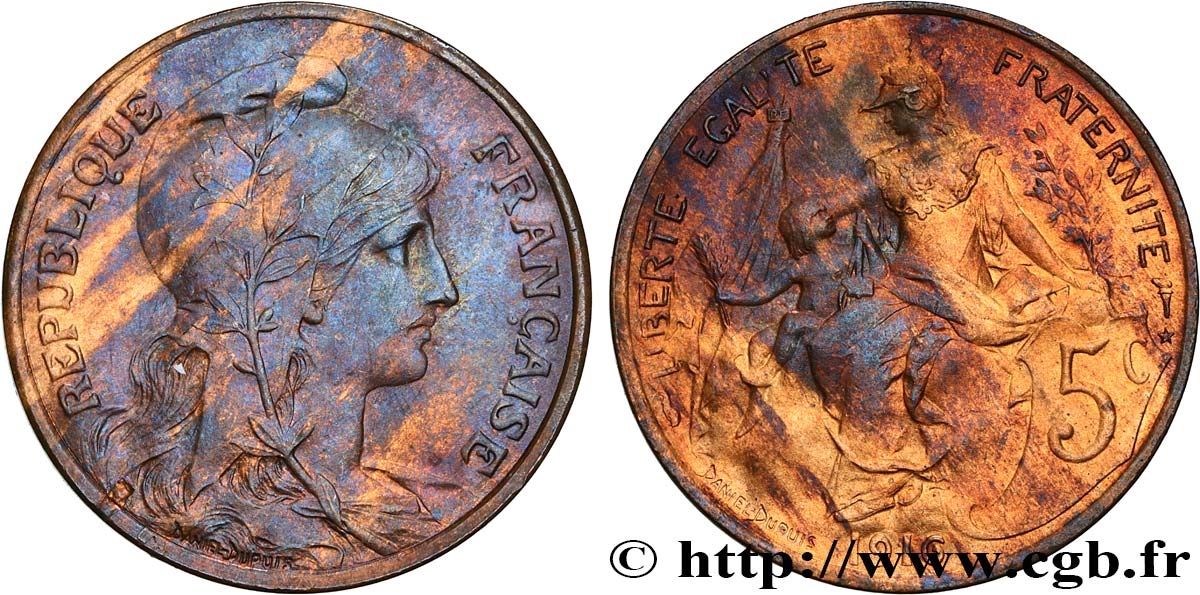 5 centimes Daniel-Dupuis 1916  F.119/29 EBC60 