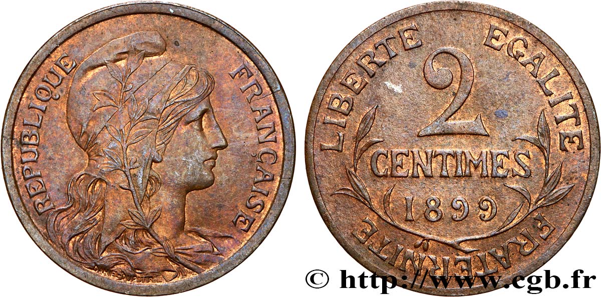 2 centimes Daniel-Dupuis 1899 Paris F.110/3 XF 