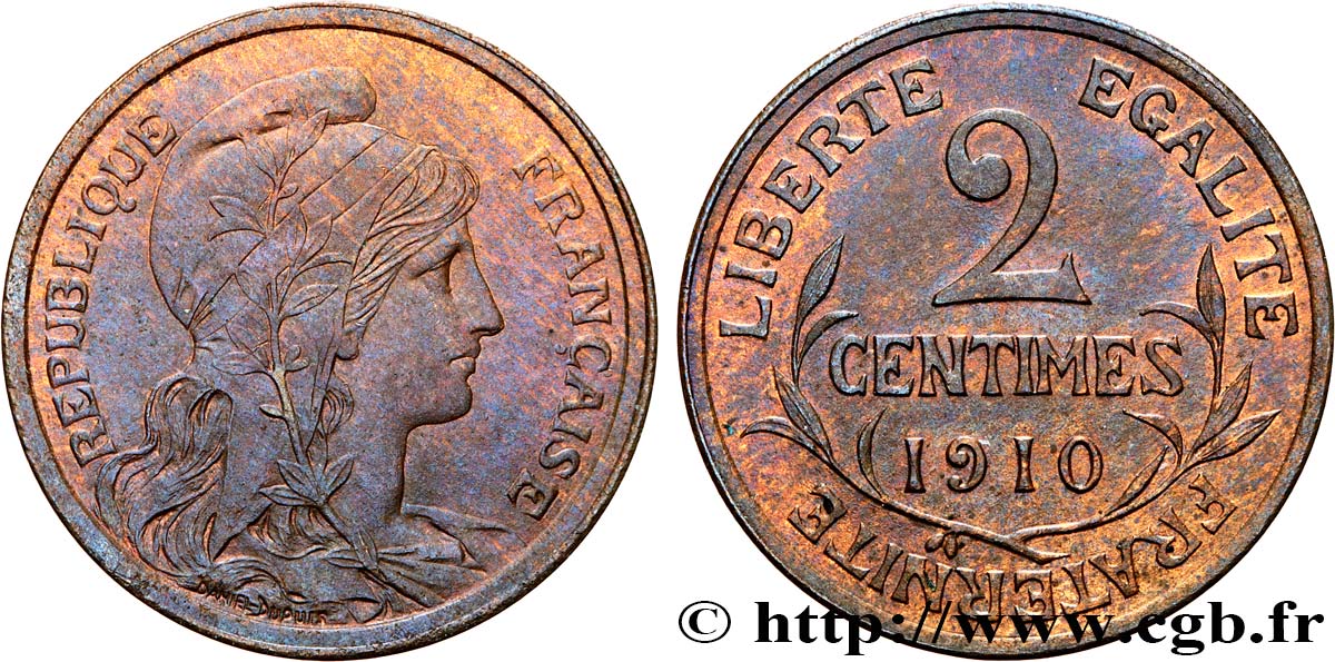 2 centimes Daniel-Dupuis 1910 Paris F.110/13 EBC58 