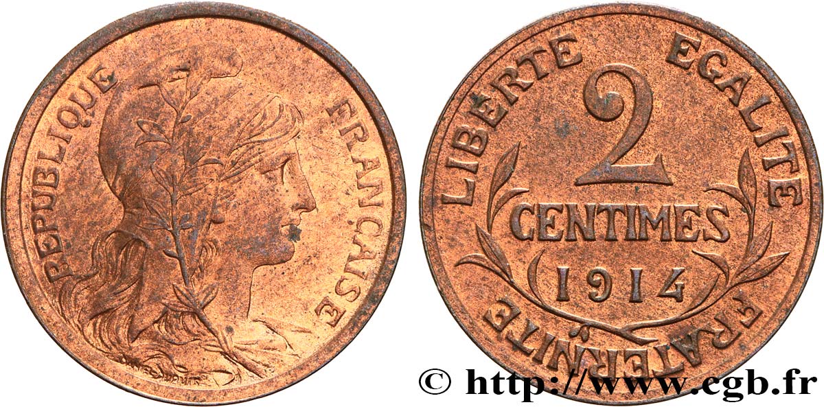 2 centimes Daniel-Dupuis 1914 Paris F.110/17 TTB53 