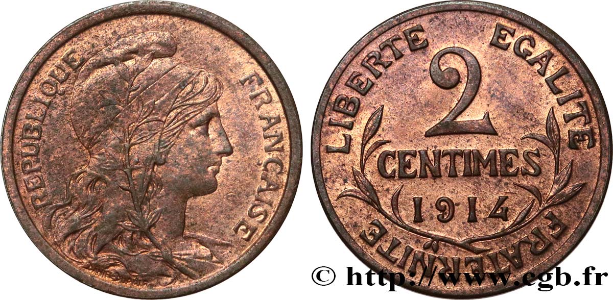 2 centimes Daniel-Dupuis 1914 Paris F.110/17 EBC60 