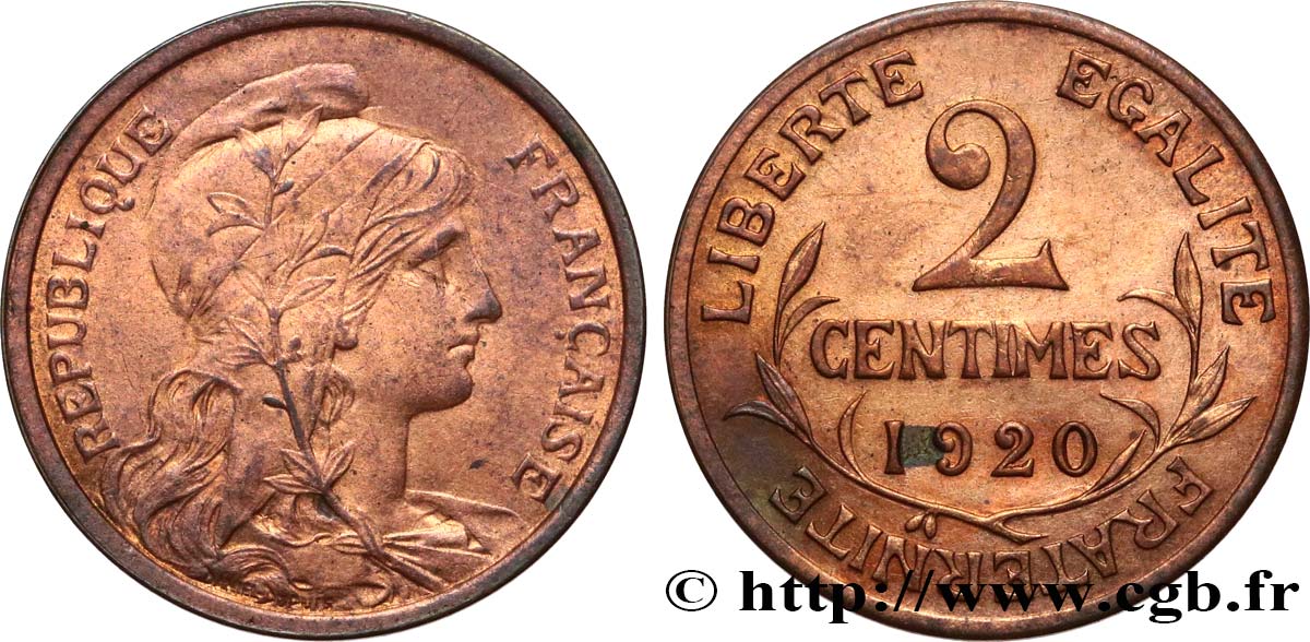 2 centimes Daniel-Dupuis 1920 Paris F.110/20 VZ 