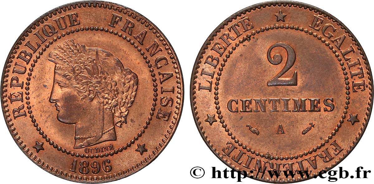2 centimes Cérès 1896 Paris F.109/22 MS63 