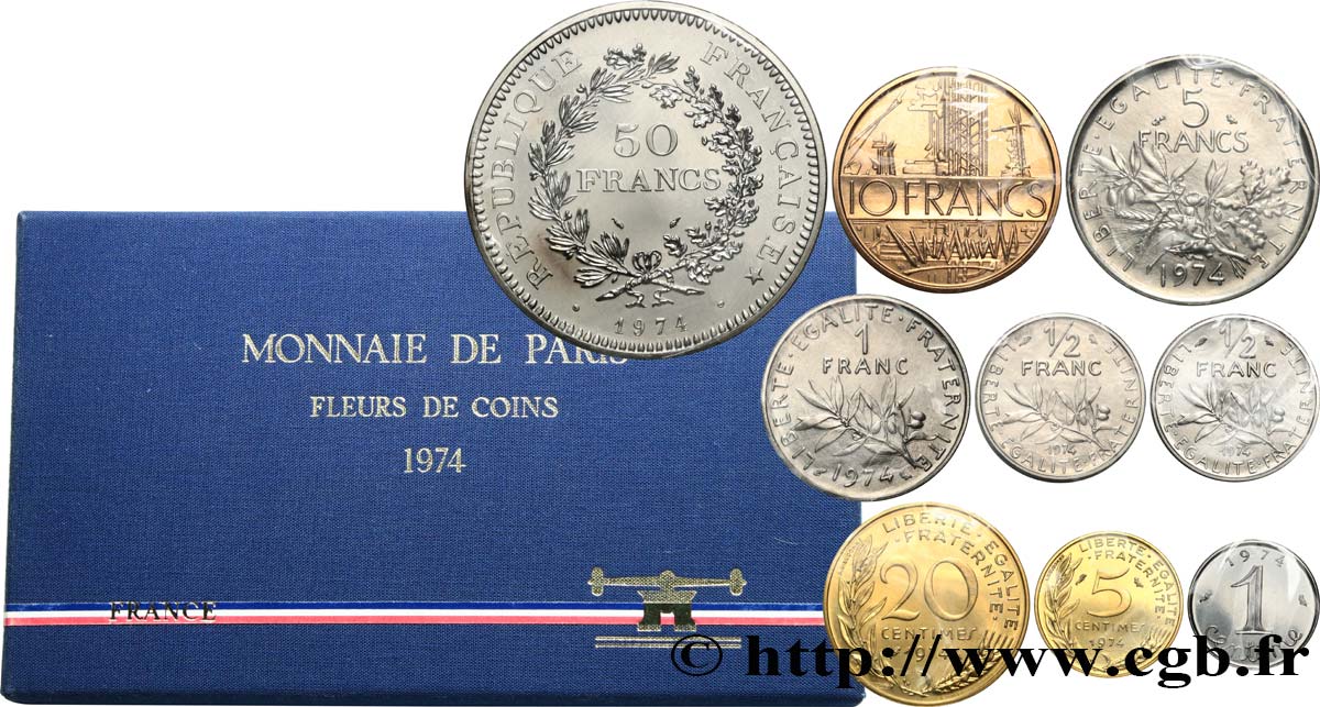 Boîte Fleur de Coins 1974 Paris F.5000/16 FDC 