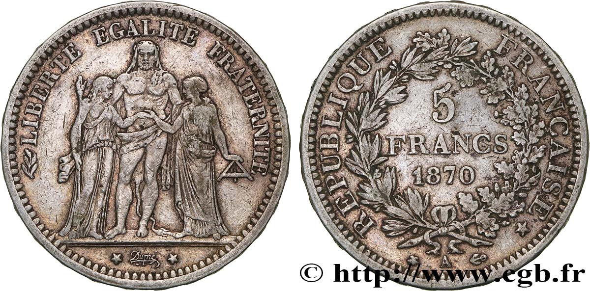 5 francs Hercule 1870 Paris F.334/1 S35 