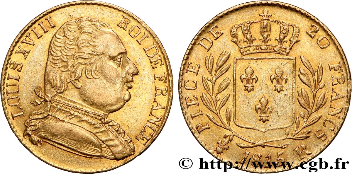 20 francs or Londres 1815 Londres F.518/1 VZ58 