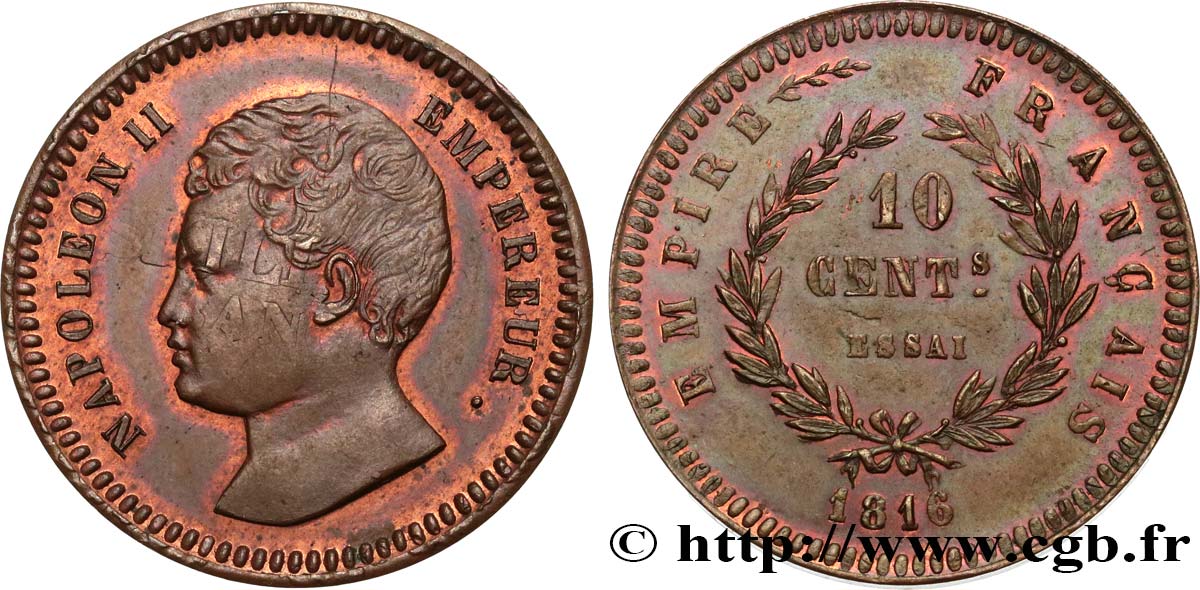 Essai de 10 centimes en bronze 1816   VG.2412  VZ55 