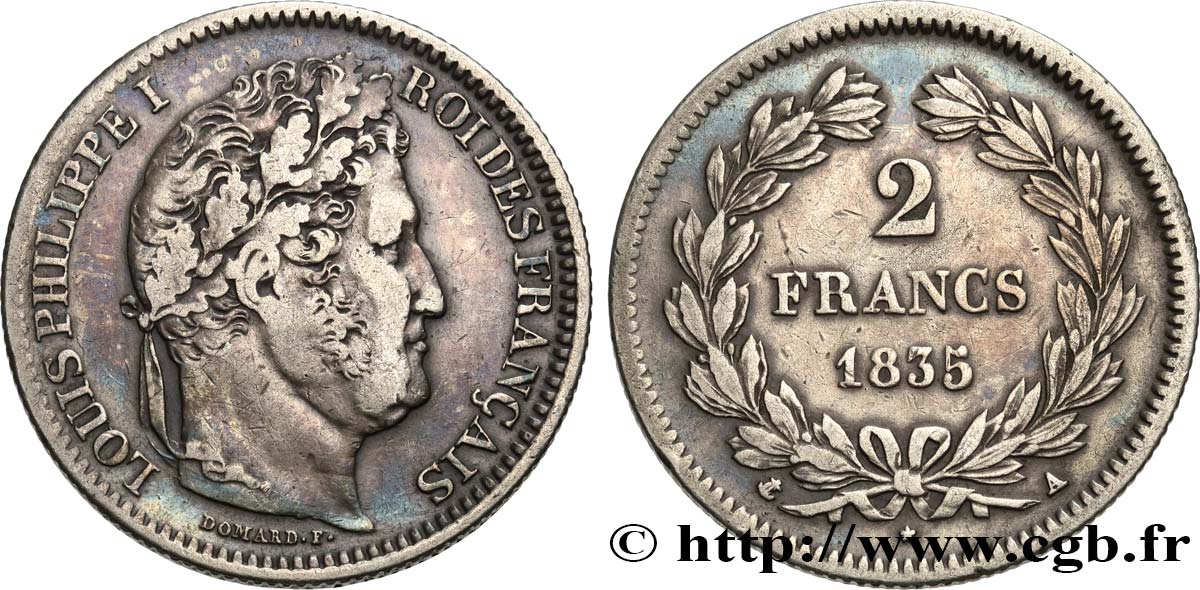 2 francs Louis-Philippe 1835 Paris F.260/42 fSS 
