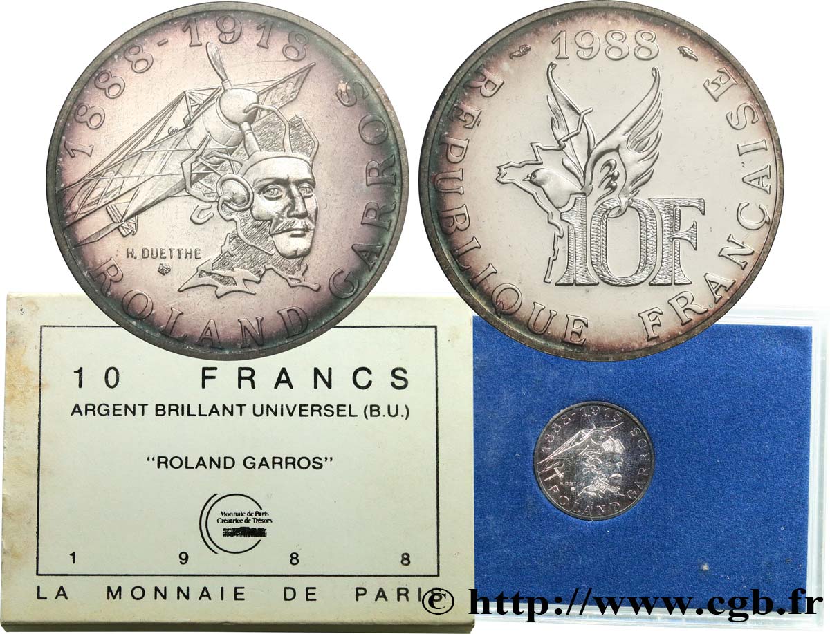 Brillant Universel 10 francs - Roland Garros 1988  F.1302 3 MS 