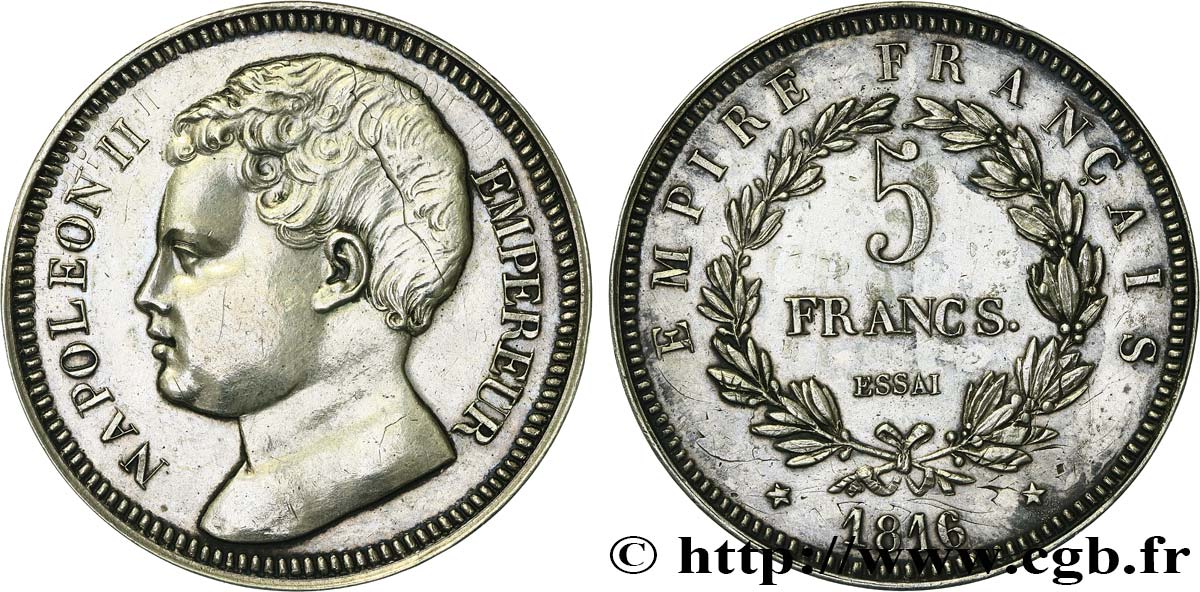 5 francs, essai en argent 1816  VG.2402  AU 