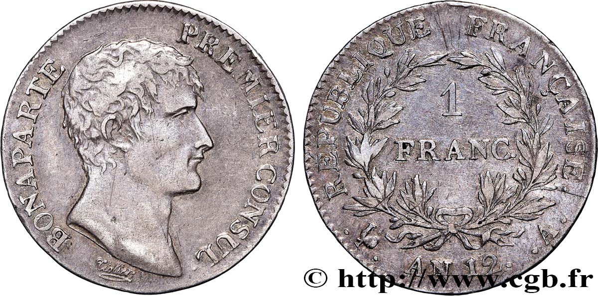 1 franc Bonaparte Premier Consul 1804 Paris F.200/8 XF45 