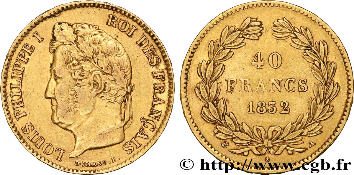 40 francs or Louis-Philippe 1832 Paris F.546/3 TTB 