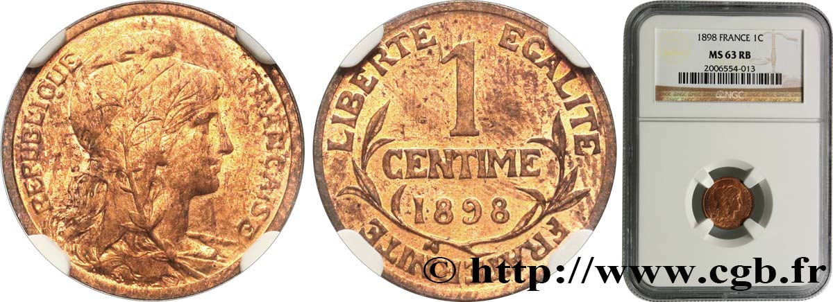 1 centime Daniel-Dupuis 1898 Paris F.105/1 MS63 NGC