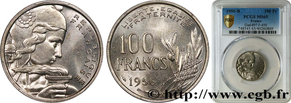 100 francs Cochet 1956 Beaumont-Le-Roger F.450/9 ST65 PCGS