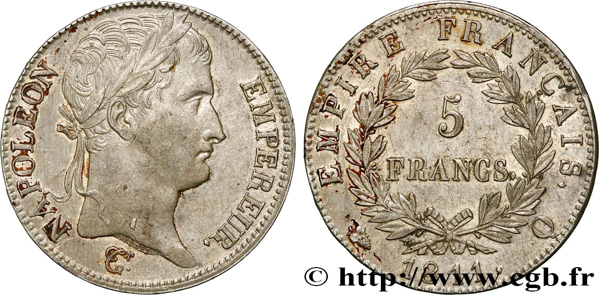 5 francs Napoléon Empereur, Empire français 1811 Perpignan F.307/37 AU 
