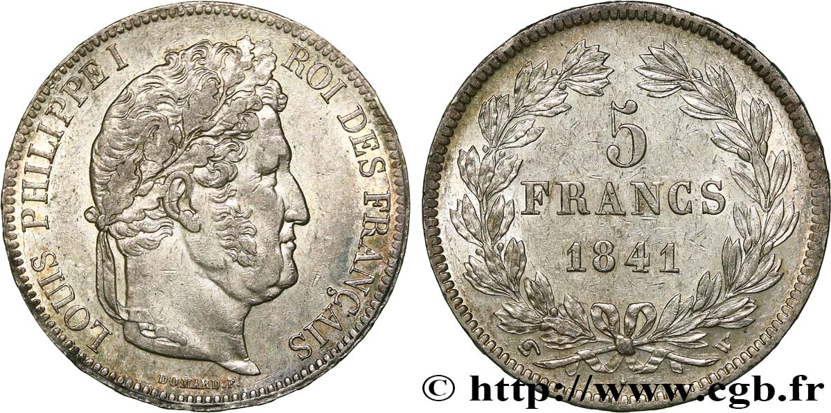 5 francs IIe type Domard 1841 Lille F.324/94 MBC+ 