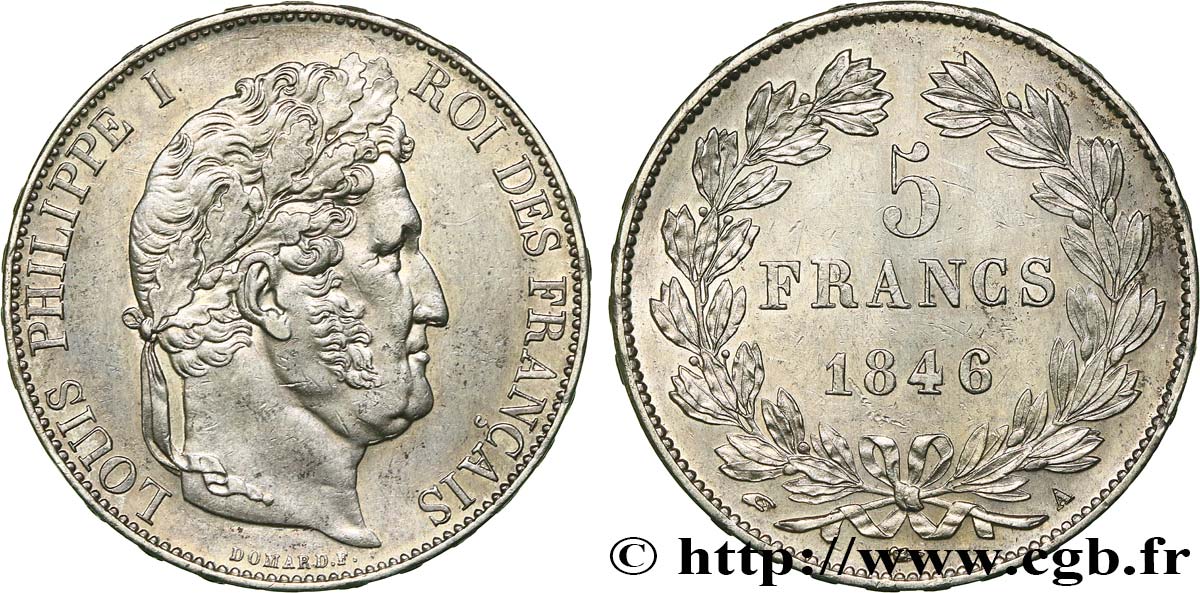 5 francs IIIe type Domard 1846 Paris F.325/10 SUP 
