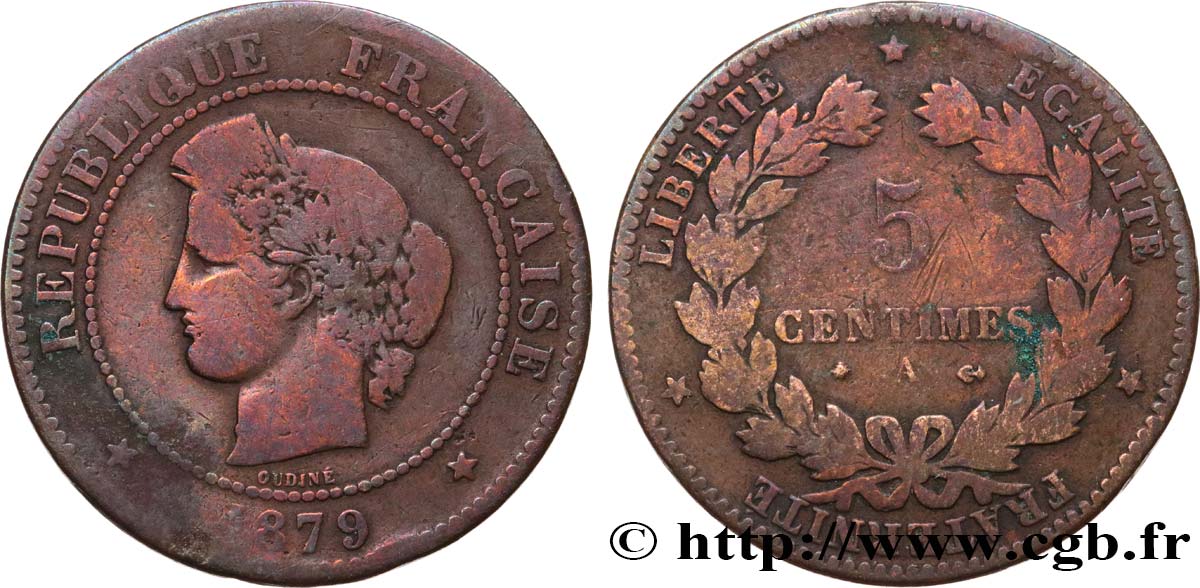 5 centimes Cérès 1879 Paris F.118/20 B10 