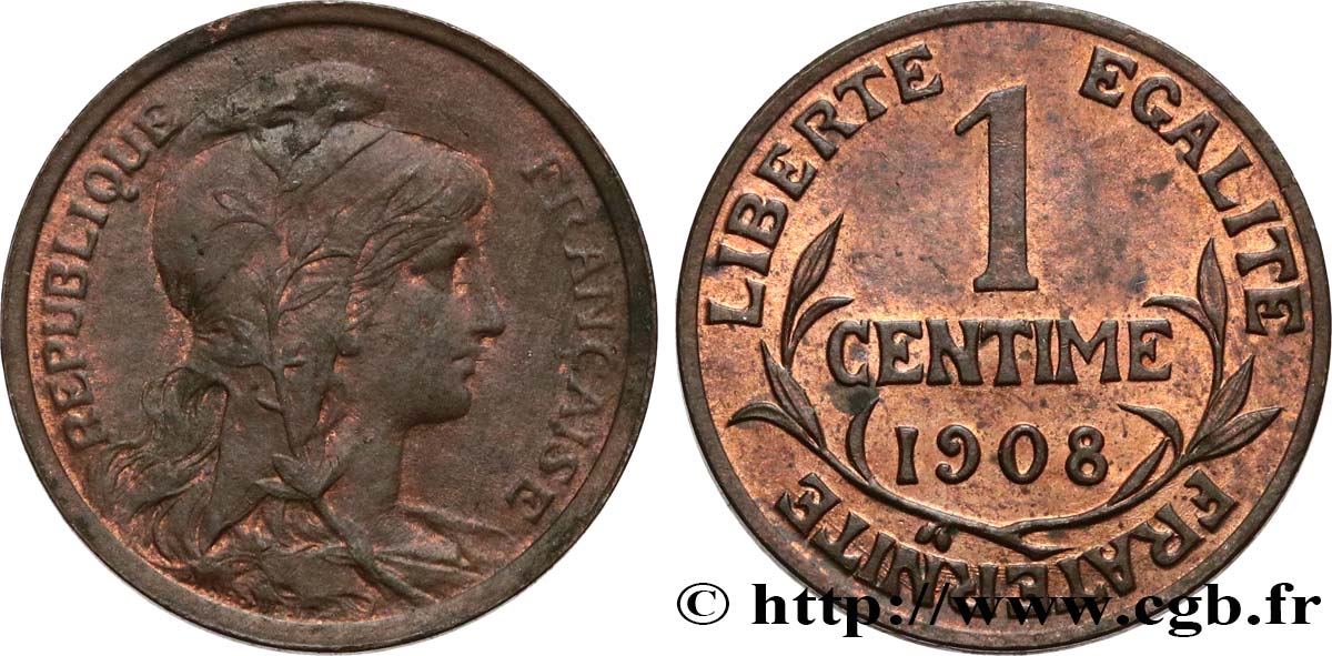 1 centime Daniel-Dupuis 1908 Paris F.105/10 AU53 
